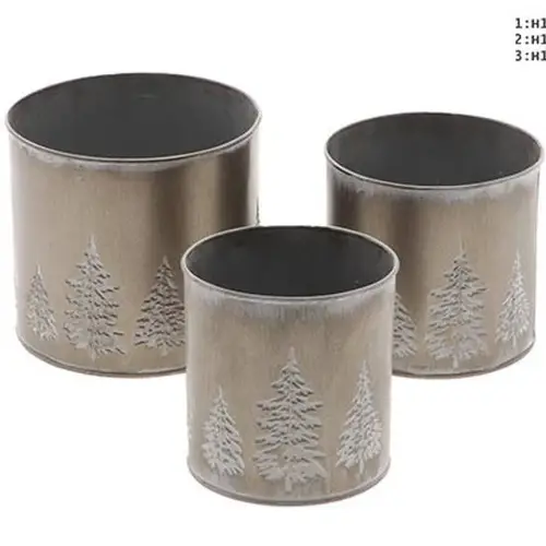 Metall Übertopf schwarz S/3 D10.5/12/14cm
