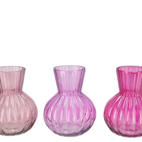 Glas Vase Feline mix lila D17cm H22cm