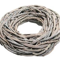 Kranz flach Rattan grau waschen D48cm