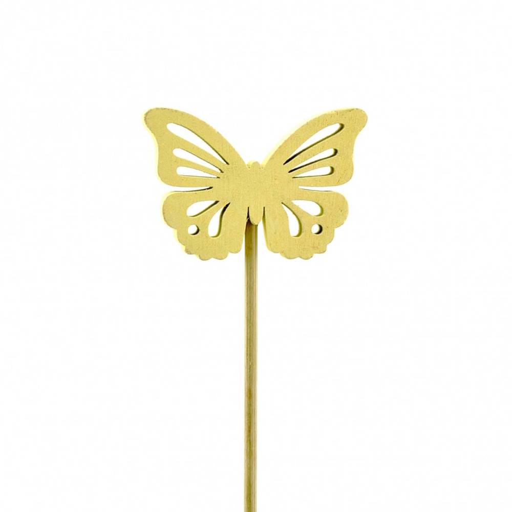Schmetterling auf Stab gelb H20cm 6cm