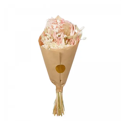 Trockenblumen Strauss exklusiv rosa/creme L50cm
