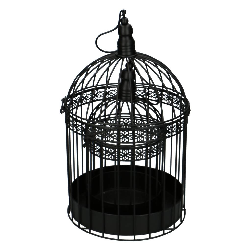 Vogelkafig schwarz D18cm H38cm 2st