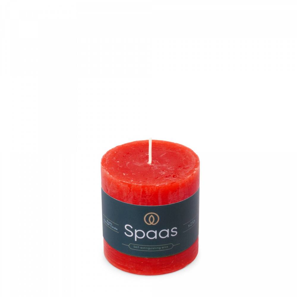 Stumpfkerze Rustikal rot D07cm H07cm