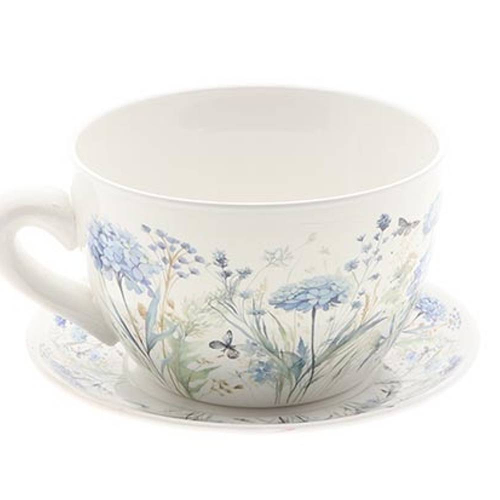 Tasse/Untertasse blau D23cm H12cm