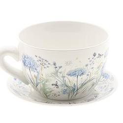 Tasse/Untertasse blau D23cm H12cm