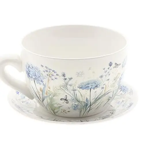 Tasse/Untertasse blau D23cm H12cm