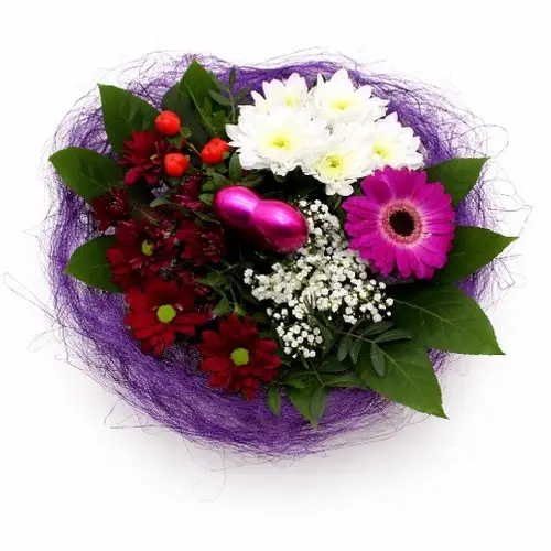 Strauß lila Halter 28cm 11Stiele Muttertag