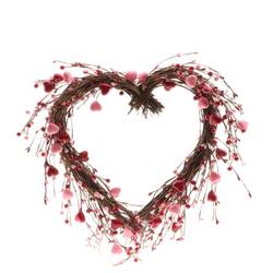 Kranz Herz rosa/braun Valentine D40cm