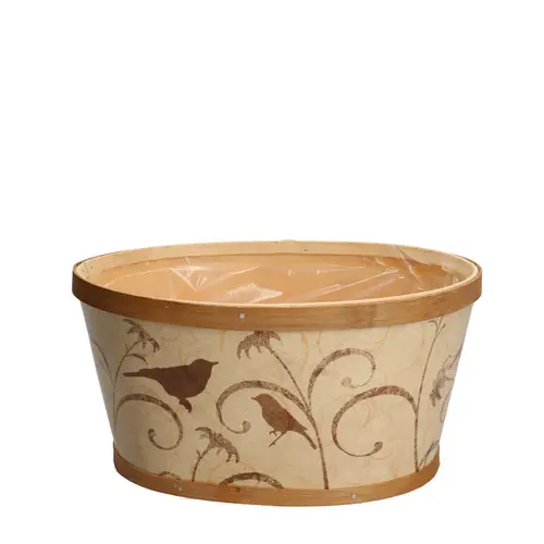 Holz Übertopf hell braun 22x18x11cm