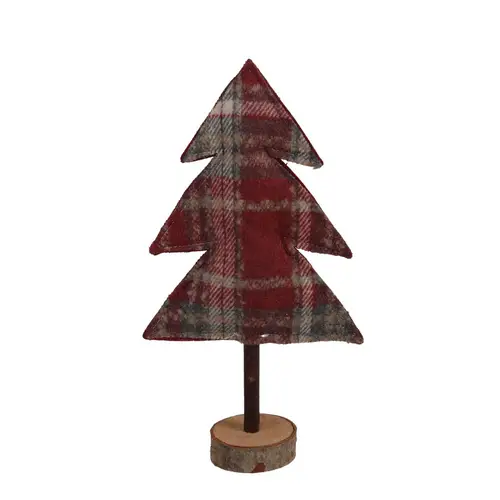 Deko Baum auf Holz Quadrate rot 15x05.5x28cm