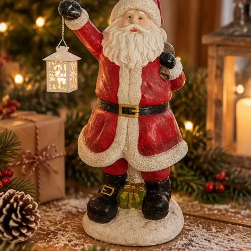 LED Weihnachtsmann mit Laterne D41cm H94cm