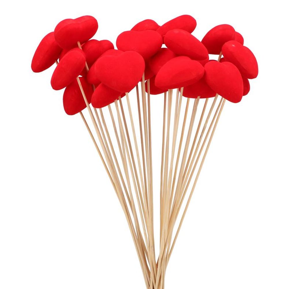 Herz auf Stab Filz rot D06cm l50cm x25