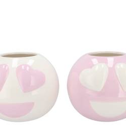 Keramik Smiley lovely lila mix 21x21x18cm