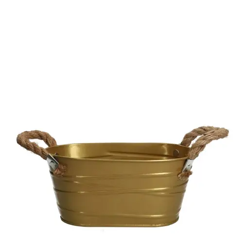 Zink Übertopf Julia gold 19x11x09cm