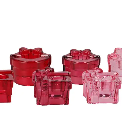 Kerzenständer Glas Bowy rosa mix 06x05x05cm
