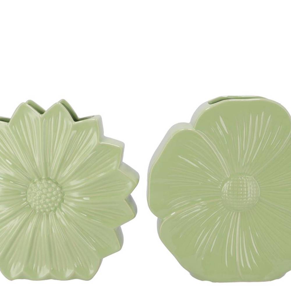 Keramik Vase mix Daisy grün 40x11x40cm