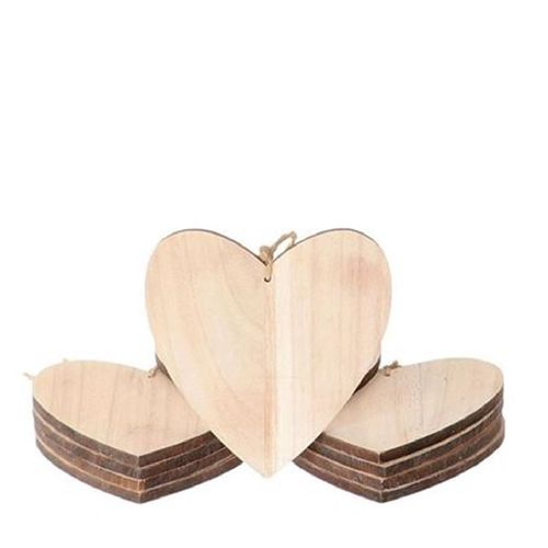 Hänger Herz Holz natur D10cm x10