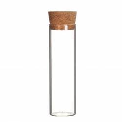 Glas Flasche mit Kork D03cm H10cm