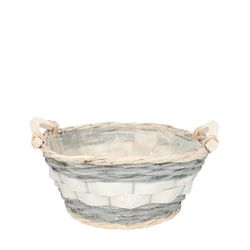 Korb Henkel Kira grau/weiss D25cm H11cm