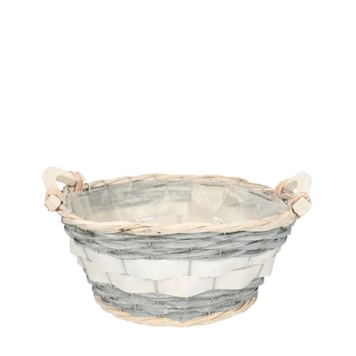 Korb Henkel Kira grau/weiss D25cm H11cm