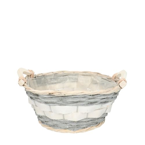 Korb Henkel Kira grau/weiss D25cm H11cm