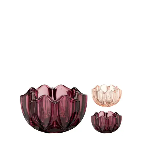 Glas Teelicht Lilly lila mix D08cm H05cm