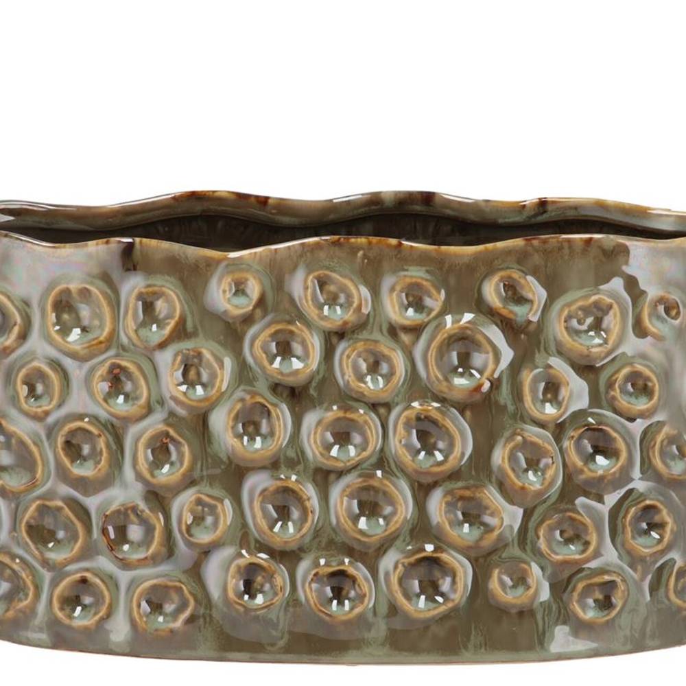 Keramik Übertopf Alora grün 34x17x16cm