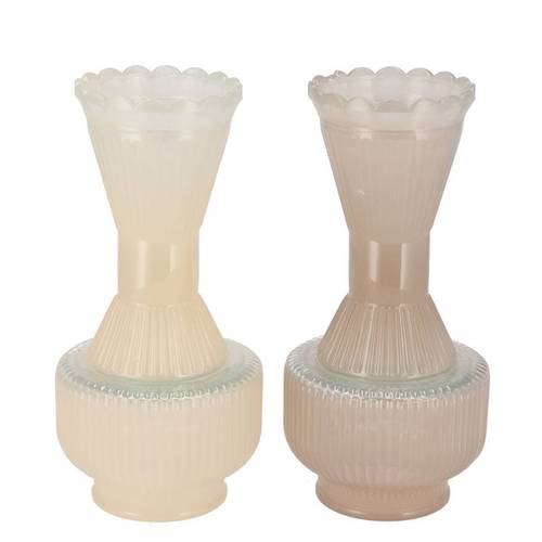 Glas Vase Lyn mix creme D11cm H22cm