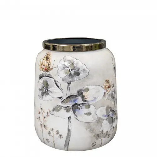 Metall Vase Moonlight weiss D21cm H24cm