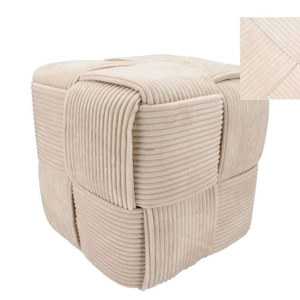 Hocker Streifen creme 35x35cm
