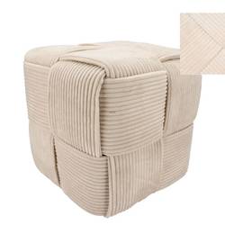 Hocker Streifen creme 35x35cm