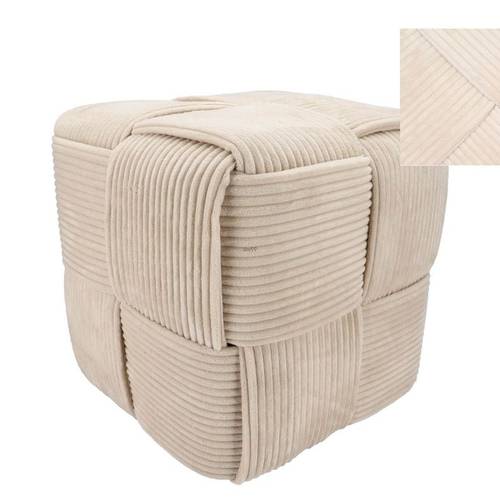 Hocker Streifen creme 35x35cm