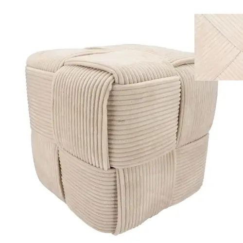 Hocker Streifen creme 35x35cm