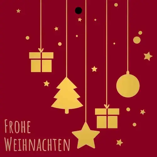 Karte Weihnachten rot 07x07cm x20