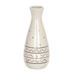 Keramik Vase Linien weiss D09cm H21cm