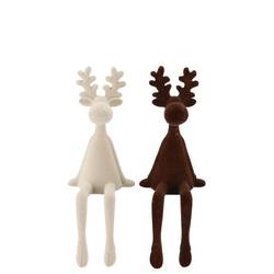 Hirsch Flock Funny mix braun/creme 06x06x15cm