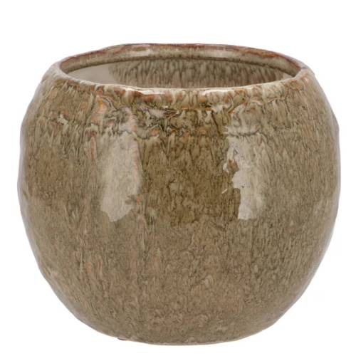 Keramik Übertopf Iron Stone sand 20x20x16cm