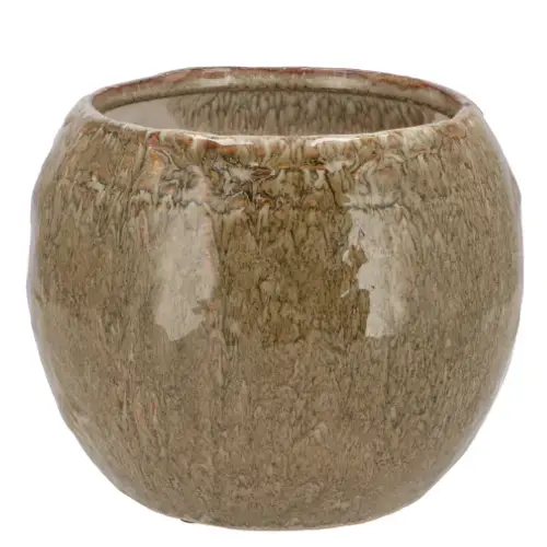 Keramik Übertopf Iron Stone sand 20x20x16cm
