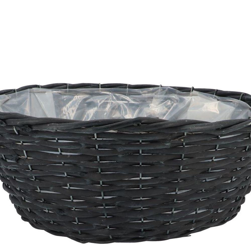Weidenkorb schwarze Schale D40cm H14cm