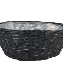 Weidenkorb schwarze Schale D40cm H14cm