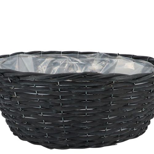 Weidenkorb schwarze Schale D40cm H14cm