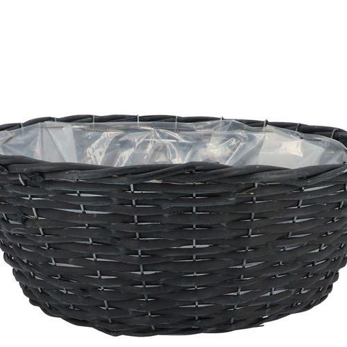 Weidenkorb schwarze Schale D40cm H14cm