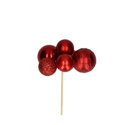 Kugel auf Stab 6st rot H50cm