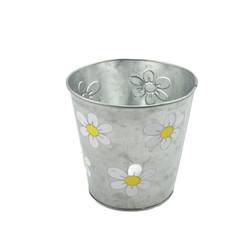Zink Topf Betty gelb D13cm H13cm