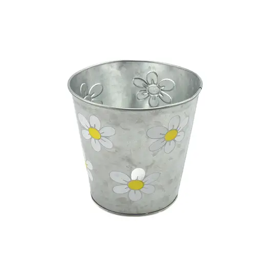 Zink Topf Betty gelb D13cm H13cm