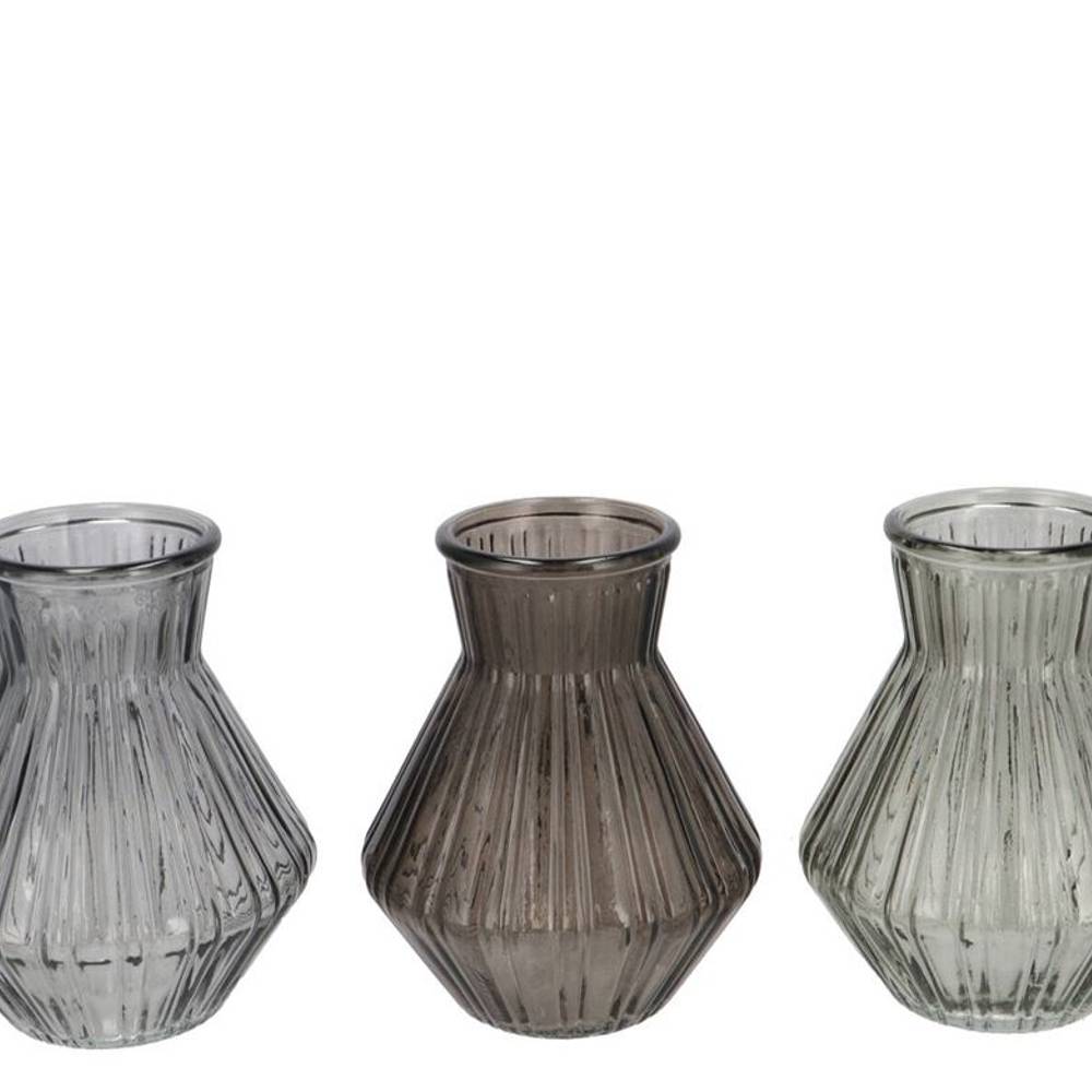 Glas Vase Roman Diamond mix schwarz/transp D15cm H21cm