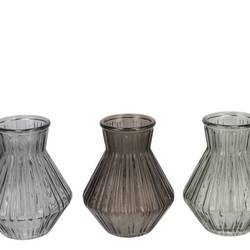 Glas Vase Roman Diamond mix schwarz/transp D15cm H21cm