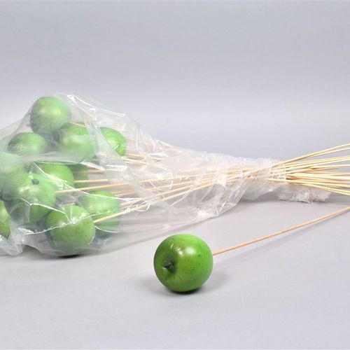 Apfel auf Stab grün D06cm l50cm 25st