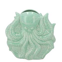 Keramik Vase Octopus grün 23x9x23cm