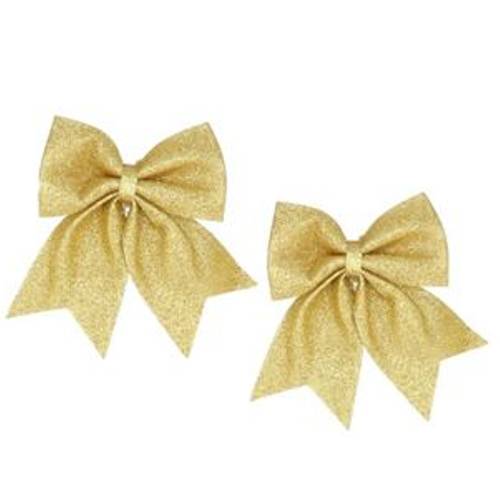 Schleife Cozy Shine gold 12x13cm x2